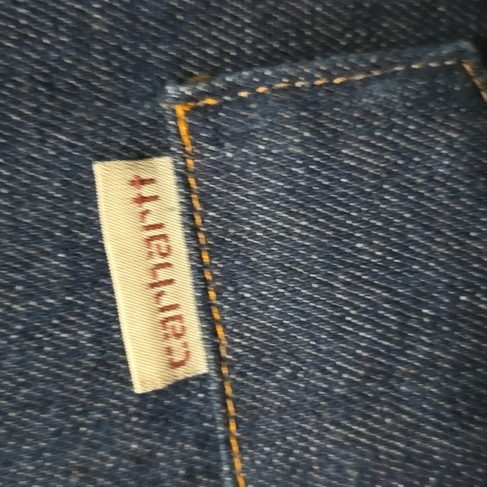 Vintage 90s Men's Carhartt Denim Western Pearl Snap Shirt Rugged Outdoor Work - Picture 5 of 12